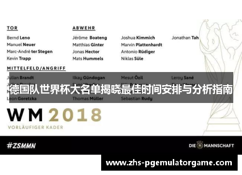 德国队世界杯大名单揭晓最佳时间安排与分析指南